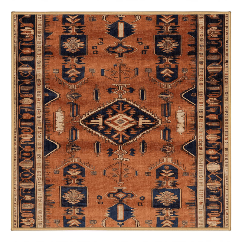 Tapis brun lavable à la machine, Carré 3 pi