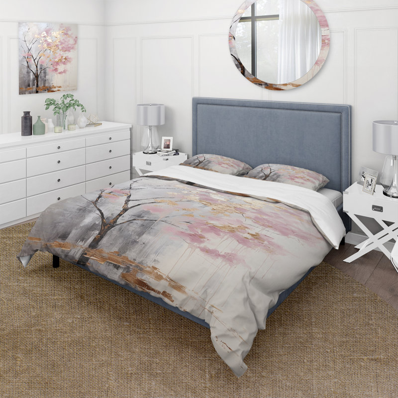 Ensemble de housse de couette floral Blossom Tree Whispers Of Pink II - microfibre de polyester