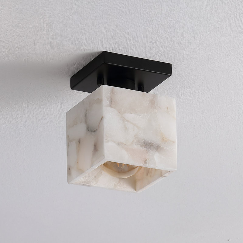 Wilfrido Semi Flush Mount, Matte Black, 6.75" H x 5" W x 5" D