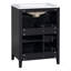Meuble-lavabo 24 po avec lavabo, panneau de fibres à densité moyenne et bois d'hévéa, 3 tiroirs et armoire avec tablettes réglables-370723718