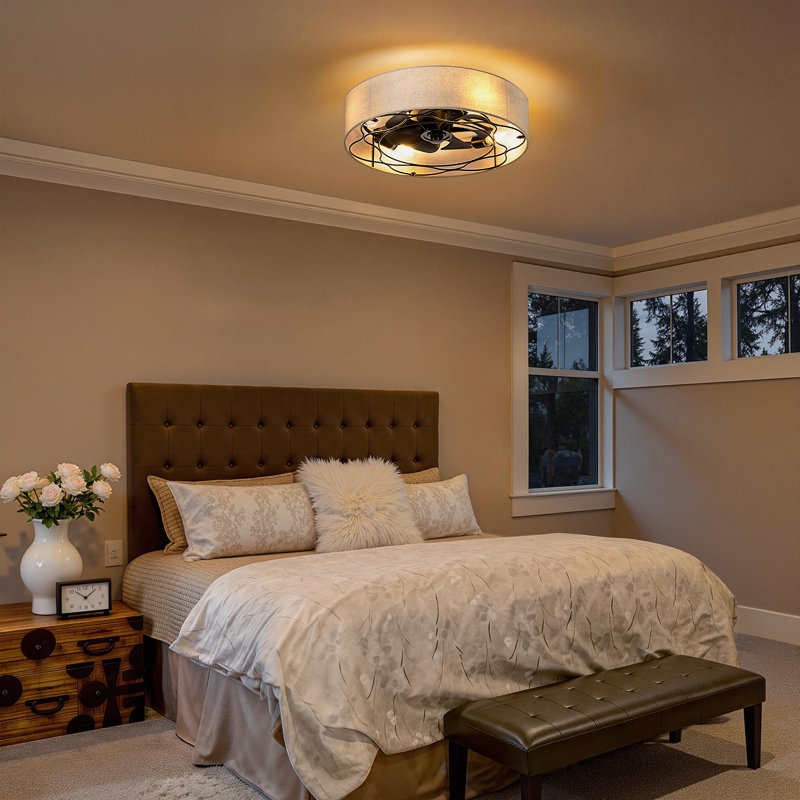 19.6'' Ceiling Fan With Light Kit And Remote Control Included