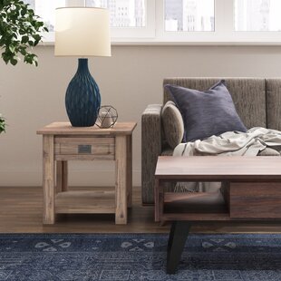 Modern Nightstand with Storage Drawer Natural Wood End Side Table Long  Narrow Bedside Table for Small Spaces - 7.8 W x 13 D x 19.6 H