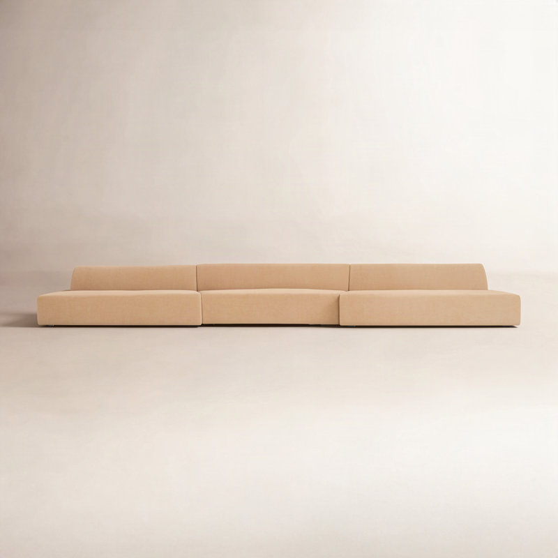 Naomi Modular Sectional, Yellow Polyester