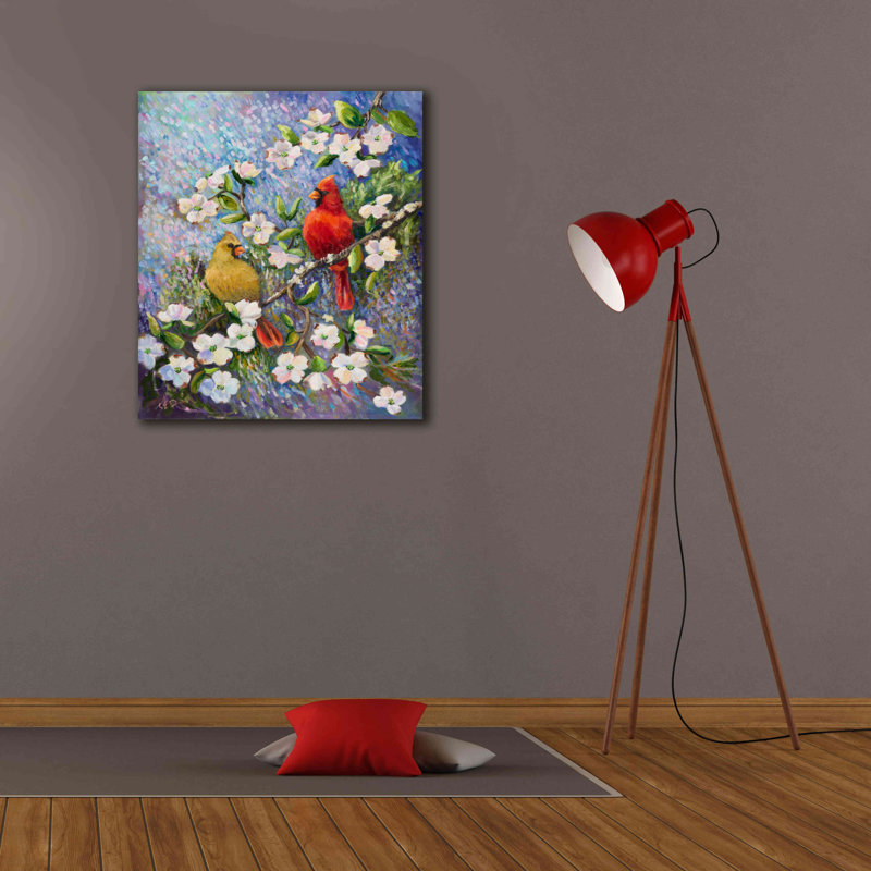 «Cardinal Impressions» par Sarah Davis, art mural sur toile, H 30 po x l 26 po x P 1,5 po