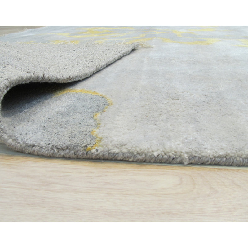 Tapis gris en laine et viscose Aazan, Rectangle 9 pi x 12 pi