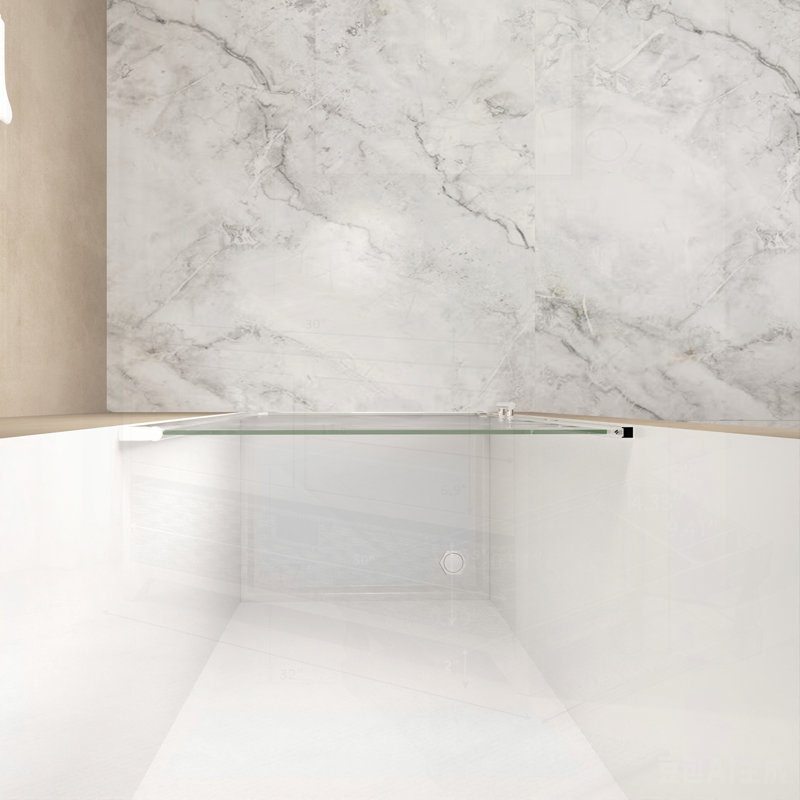 Porte de douche pivotante avec cadre en nickel brossé et verre trempé pour une sécurité accrue et une esthétique moderne