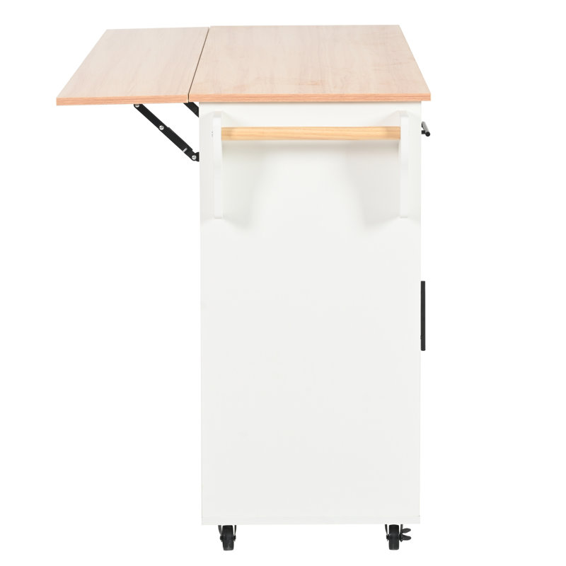 Wood Kitchen Island, White