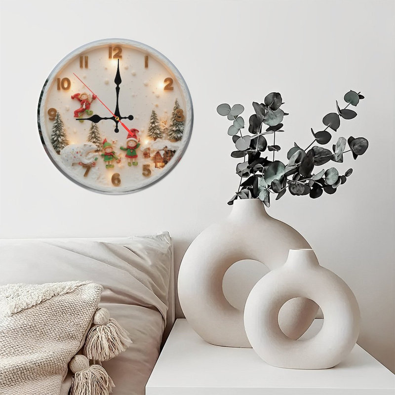 Horloge de Noël-lutins-ours polaire