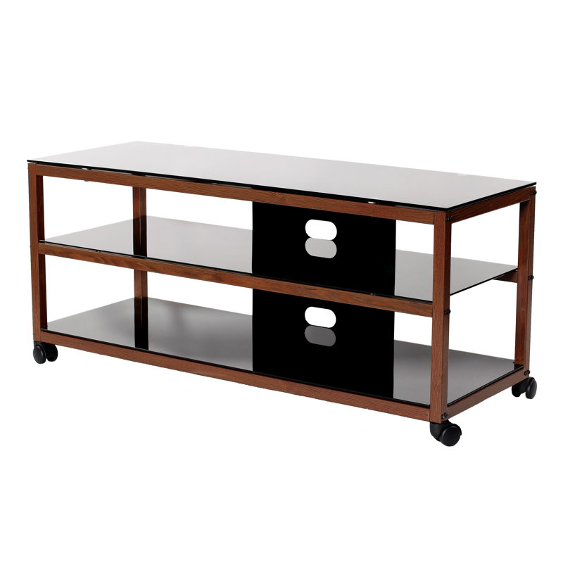 Wlikerson TV Stand With Wheels for TVs up to 58", Audio Video Stand with 3 Shelves