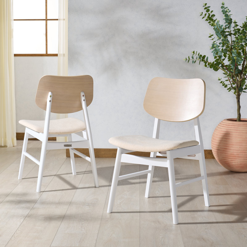 Chaise Rhonda, Beige / blanc / brun