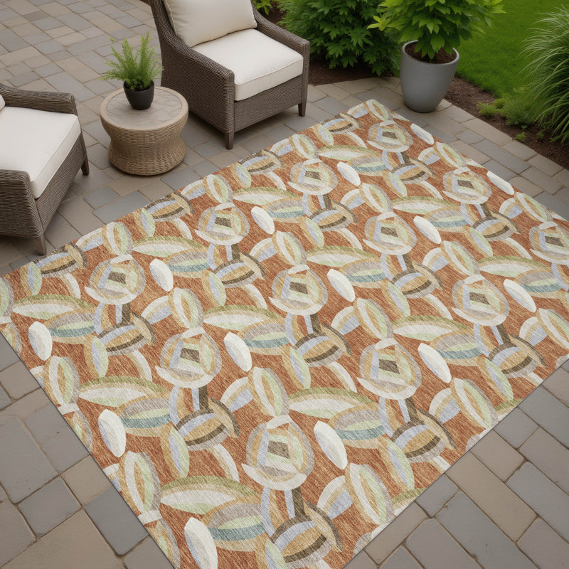Machine Washable Indoor/Outdoor Chantille ACN2454 Casual Rug, Paprika, 5' x 7'6"