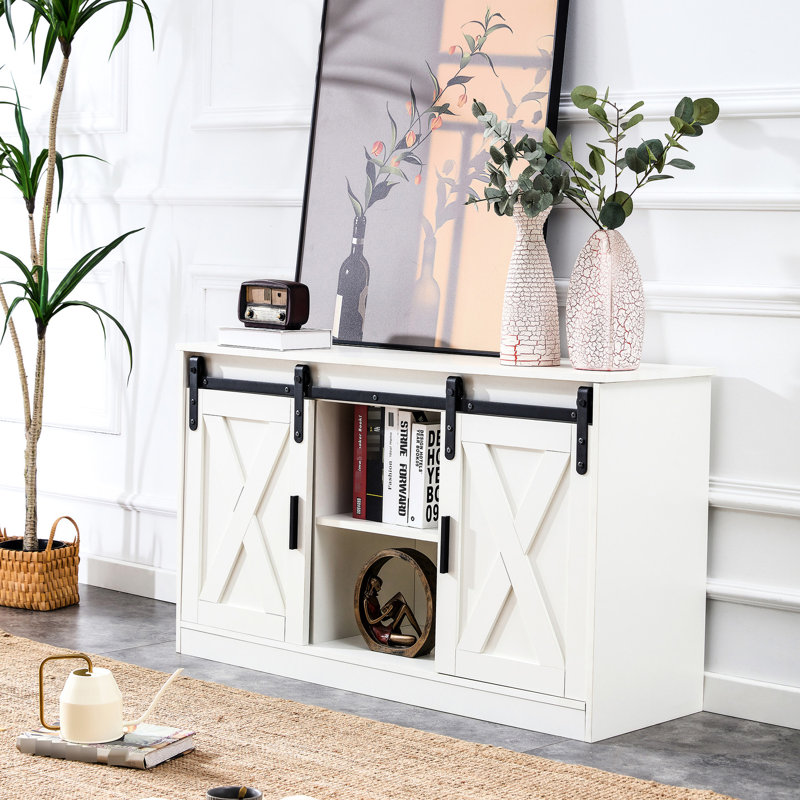 Armoire de rangement en bois / blanche en bois - idéale pour le rangement des médias