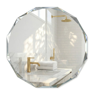Beveled Frameless Wall Mirror Bathroom Vanity Mirror