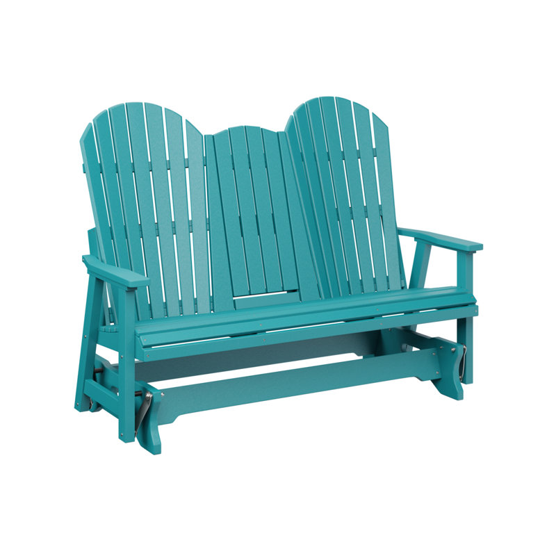 Berlin Gardens Comfo Back Regular Premium 5′ Three Seat Glider With Console, Aruba Blue