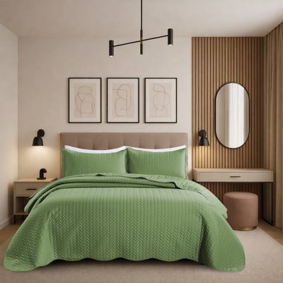 Ensemble de courtepointe moderne en microfibre embossée moderne