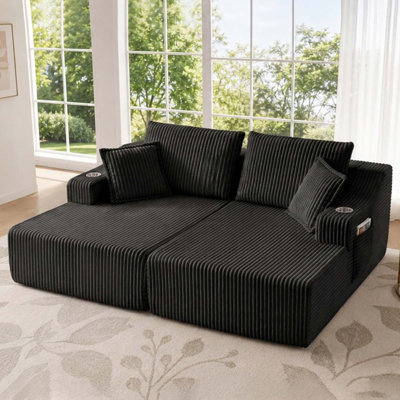 Oversized Double Chaise Lounge with Deep Seat Comfort