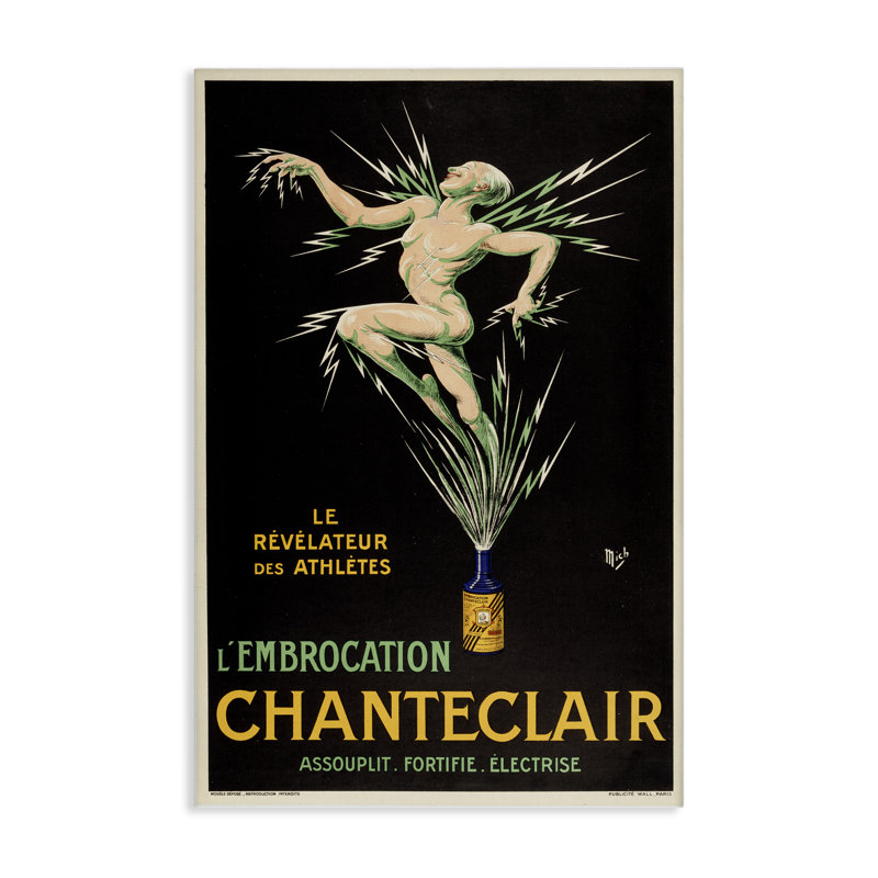 Toile rétro Chanteclair, design par Marcus Jules, H 24 po x l 16 po
