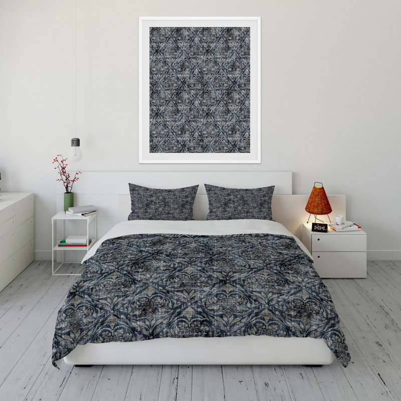 Polyester Box Stitch Floral Comforter, King Comforter + 2 King Pillowcases