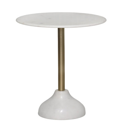 Table d'appoint Lytonia, blanc / or