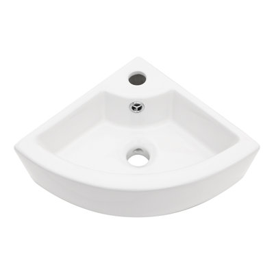 18 "x 13" White Ceramic Specialty Wall Mount Bathroom Sink with Faucet Hole and Overflow