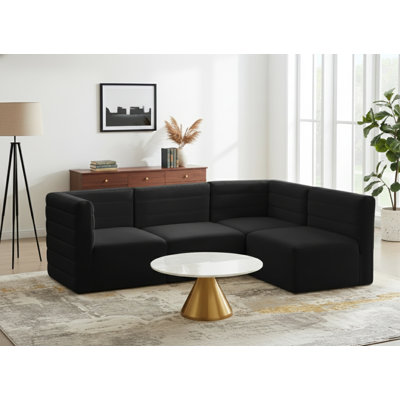Canapé modulaire réversible en velours 95 po Enso