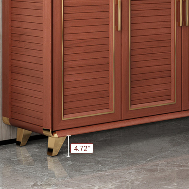 Walnut Aluminium alloy Shoe Storage, 39.37" H x 59.06" W x 15.75"D
