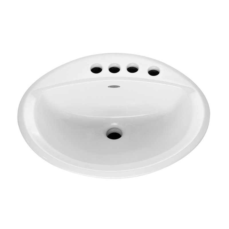American Standard Aqualyn 17.38'' White Ceramic Oval Bathroom Sink with Overflow