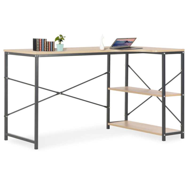 Bureau d'ordinateur 47,2 po x 28,3 po x 27,6 po, Chêne / noir