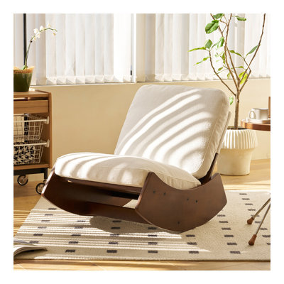 Comfortable Glider Rocking Chair, High-Quality Upholstery Glider Chair, Solid Wood Frame, Perfect For Multiple Settings Accent Reading Chair For Bedroom,Living Room,Nursery