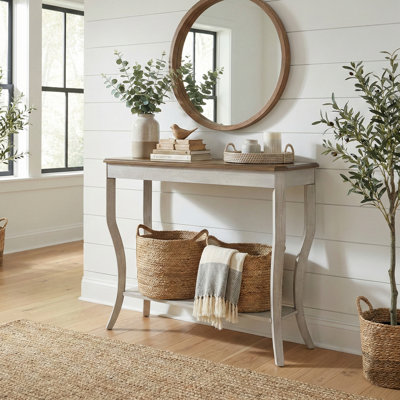 Console en bois massif avec tablette Locke 35,4