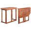 Table bistro d'extérieur, conception pliable, bois d'acacia massif brun de 35 pouces