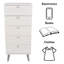 5 Drawer Narrow Chest, White Wax Finish