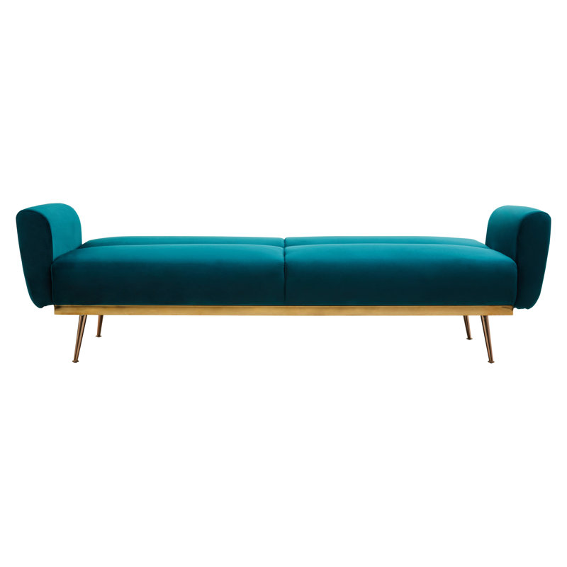Doe 3 Seater Velvet Sofa Bed, Green