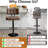  Swivel Adjustable Height Bar Stool ,Counter Height Bar Stools Set of 2, Fabric Upholstered Counter Barstools with Backrest for Kitchen Island, Home Bar,Brown-123406825
