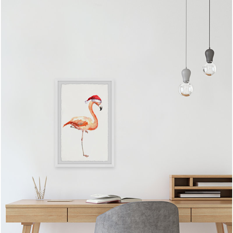 Christmas Flamingo - Single Picture Frame Painting, 45cm H x 38cm W x 3.81cm D