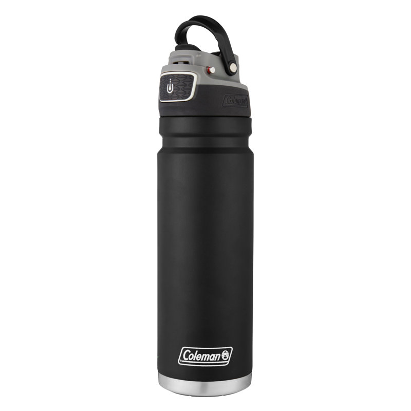 Bouteille d'eau à double paroi en acier inoxydable FreeFlow, Noir, Boîte à pain