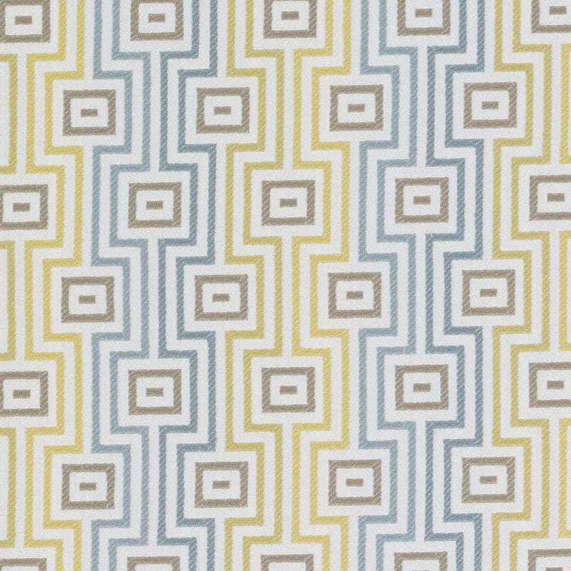 Alhambra Fabric, Blue/Yellow