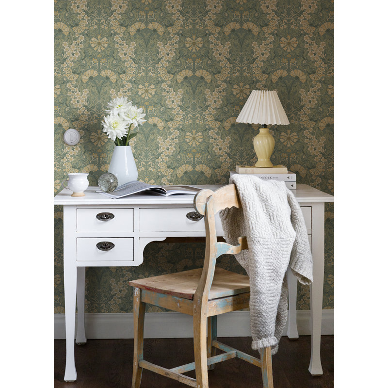 Ojvind Floral Wallpaper Roll, Sea Green