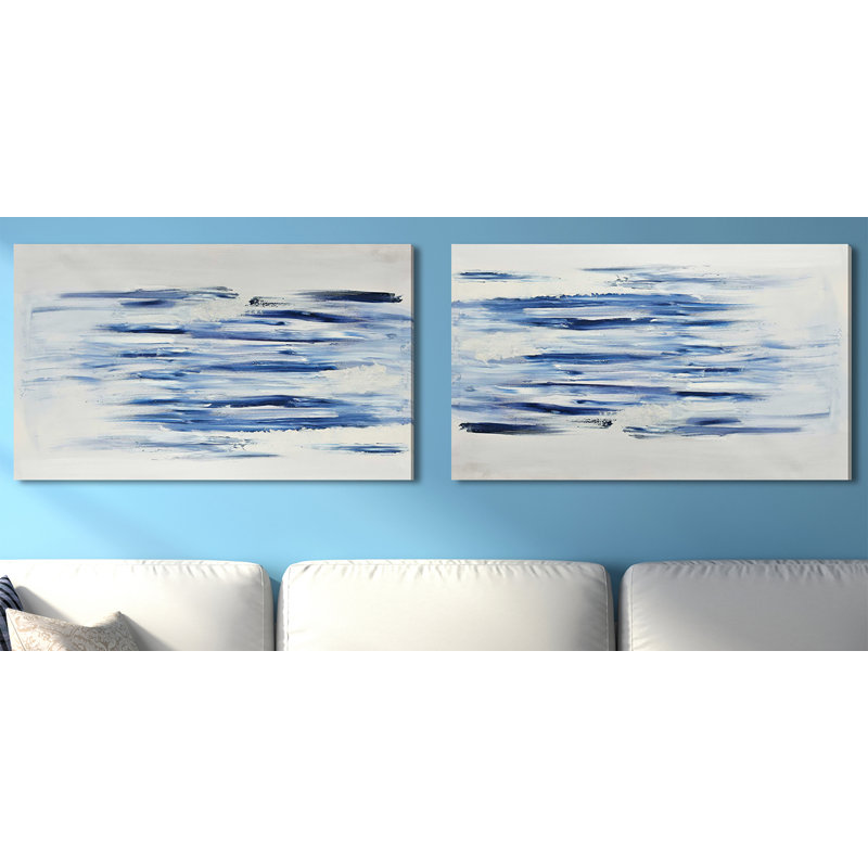 " Out Of The Blue (square) " by Cassie Studios 2 - Pieces, Wrapped Canvas, 18" H x 60" W x 1" D