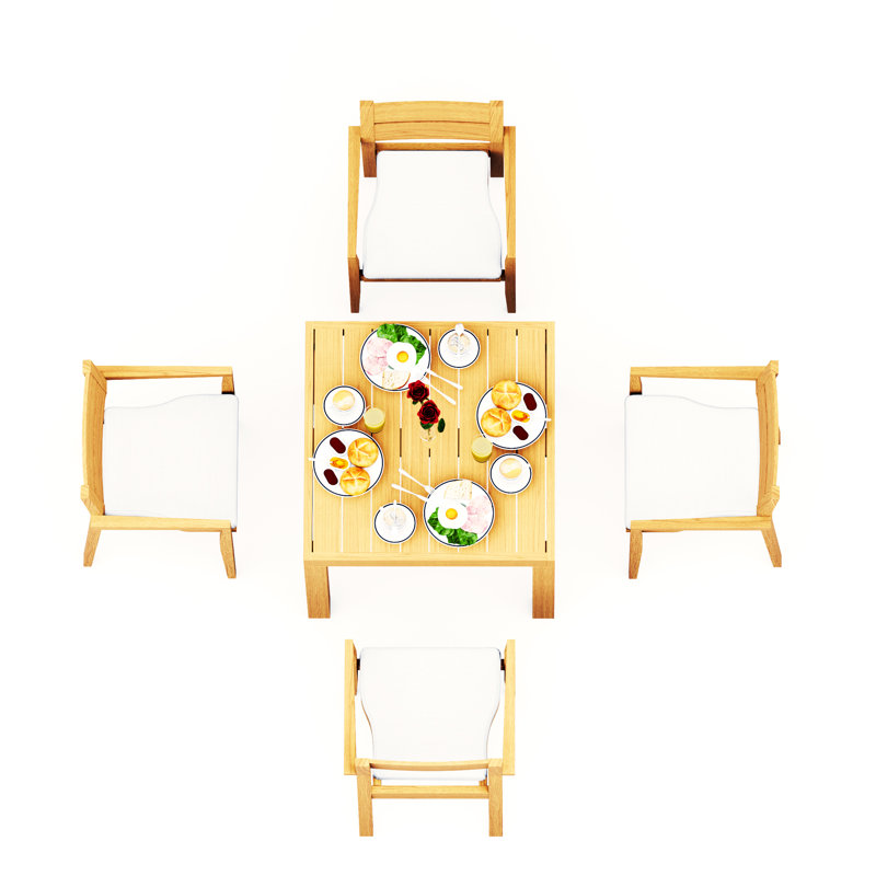 Vellore Outdoor - Piece Teak Dining Set, 4