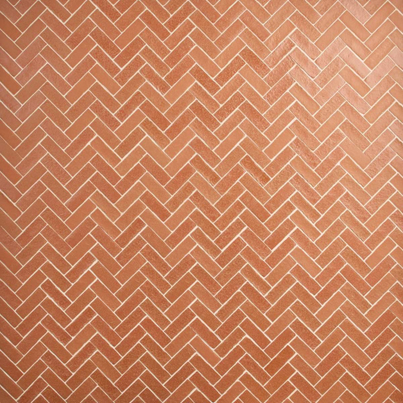 Brixon 12.72 In. X 13.53 In. Herringbone Matte Porcelain Mosaic Floor And Wall Tile (10.71 Sq. Ft. / Case), Canyon Red
