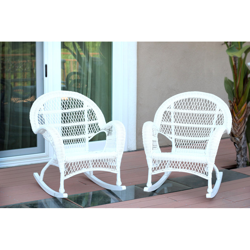 Chaise berçante en osier / rotin Malmesbury, blanc