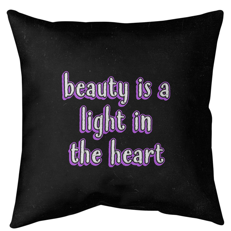 Coussin de sol de beauté inspirant, H 28 po x l 28 po, Mauve