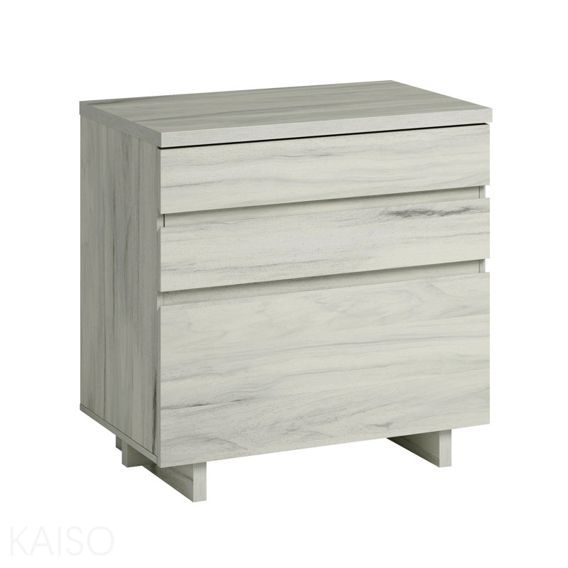 Off White And Gray Finish File Cabinet With Large Drawers For Office Organization