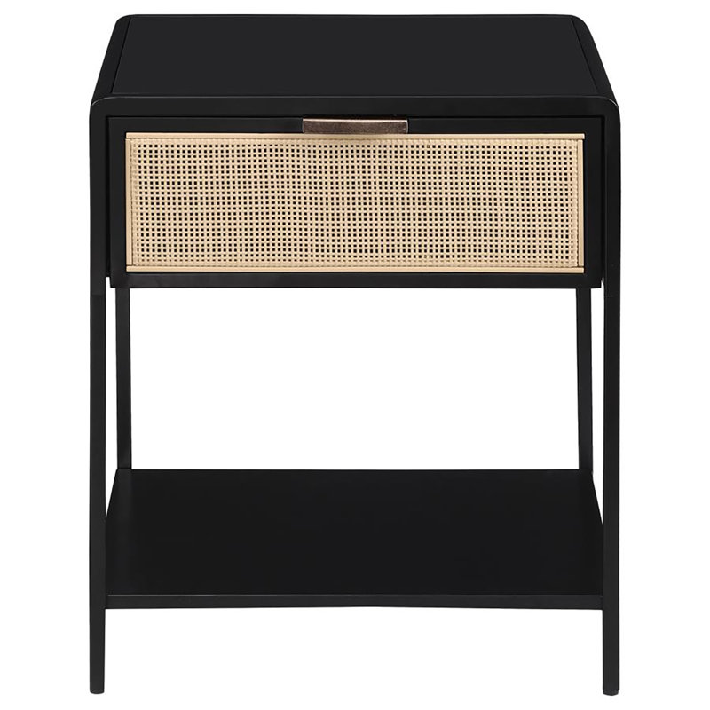 Table de chevet 1 tiroir Cudney, Noir