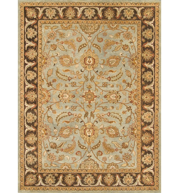 Tapis oriental bleu en laine touffeté à la main Osblek, Tapis de couloir 2 pi 6 po x 8 pi