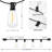 120FT LED String Lights Outdoor, Dimmable Waterproof, 62 Edison Bulbs