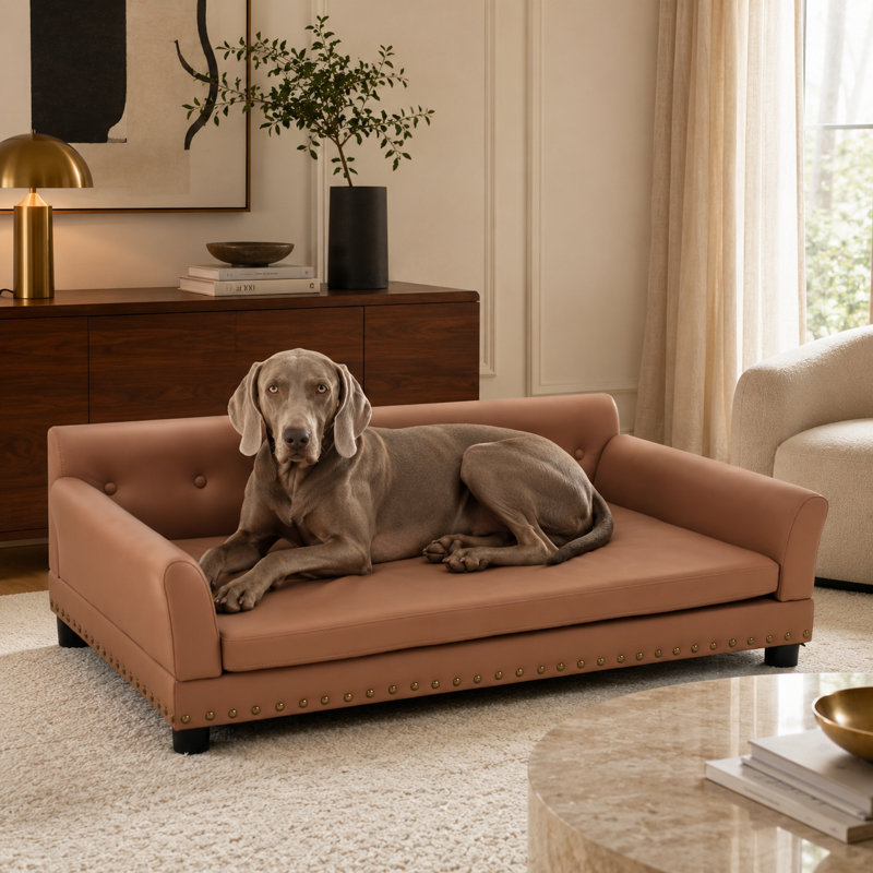 Orthopedic Leather Pet Bed, Extra Large (47.20" W x 30.70" D x 15.70" H)