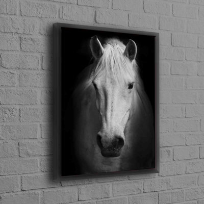 White Horse Photo Print Transformed Into Modern Artwork On Art Canvas Perfect As A Contemporary Decoration Or Horse Lover Gift