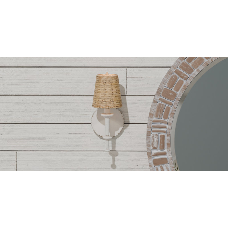 Chueyee 1-Light Antique White Wall Sconce